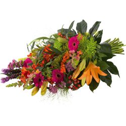 Colorful funeral bouquet