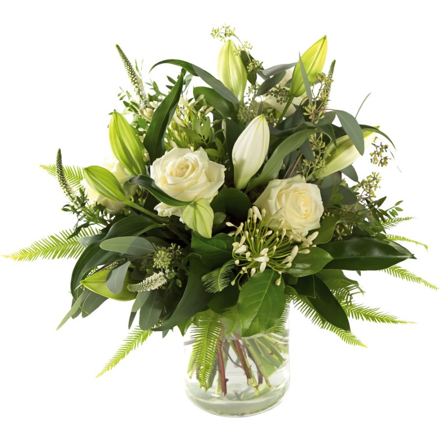 Stylish white sympathy bouquet