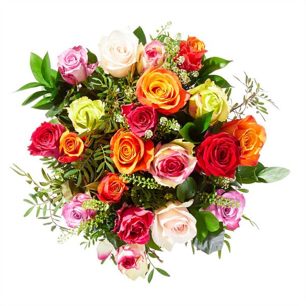 Order this beautiful bouquet with different colors of roses