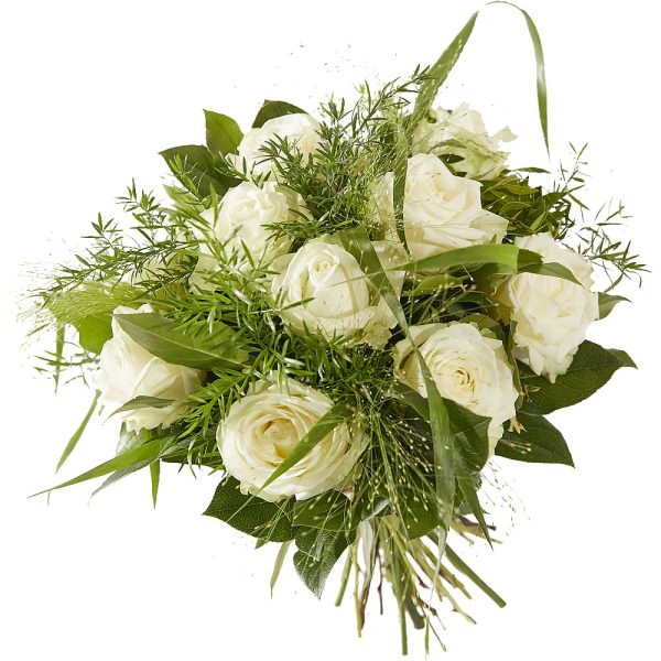 Bouquet of white roses for delivery in The Hague
