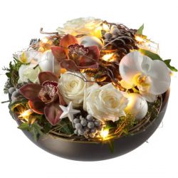Christmas arrangement with flowers