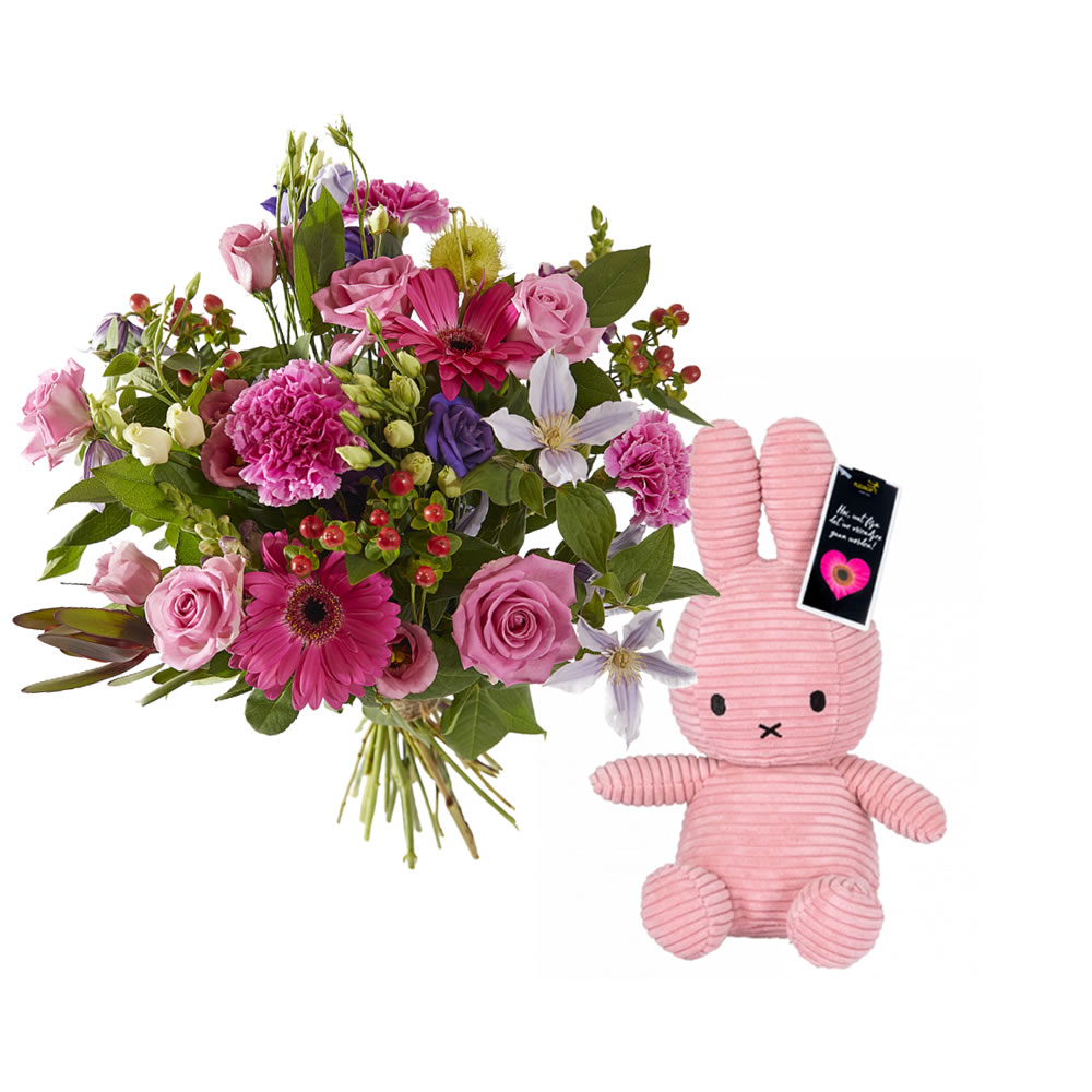 Lui zwavel Iets Sprankelend roze geboorteboeket - Alpina Florist The Hague
