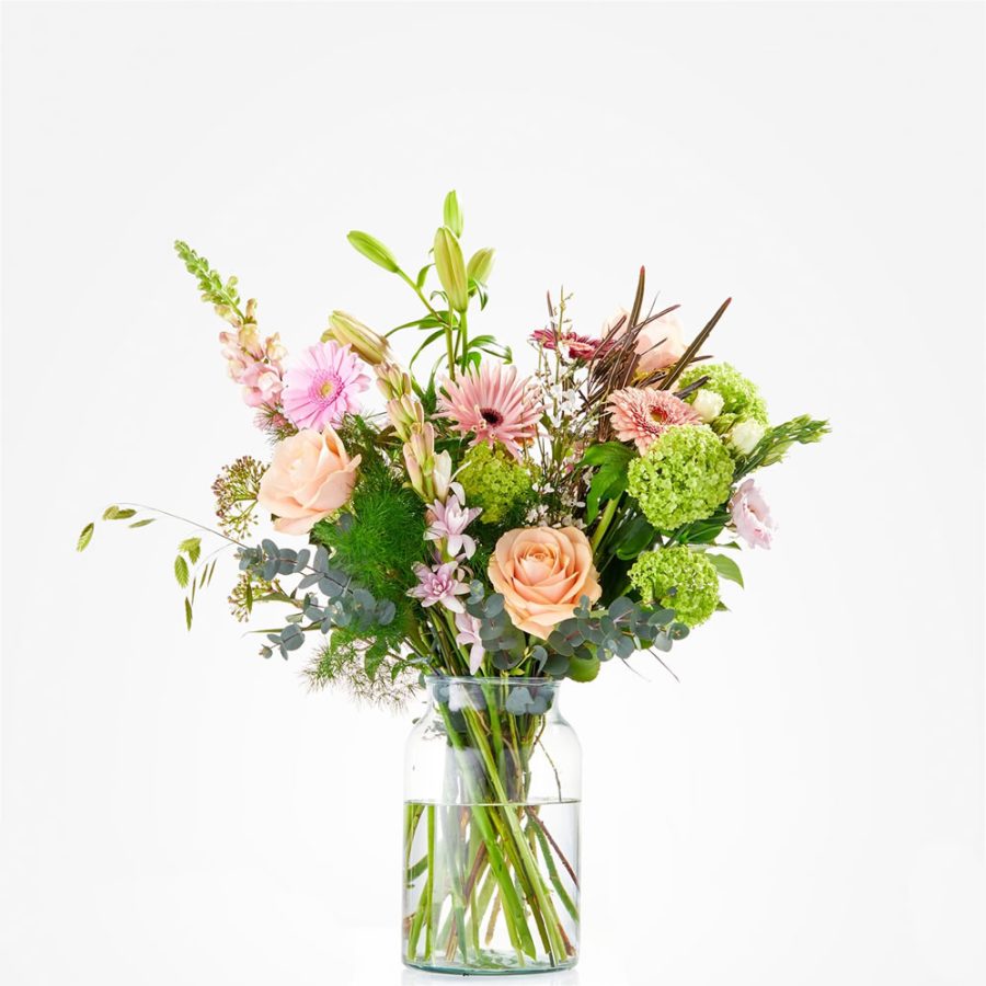 Loving spring bouquet arranged in a vase