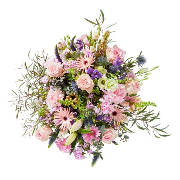 Bouquet pastel pink and lilac tones